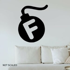 F Bomb Wall Art Sticker Home Funny Relatable Van Room A4 Sized Decal black