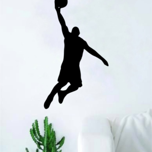Basketball Player Black Home Living Room Sticker Decal Decor Wall A4 Length