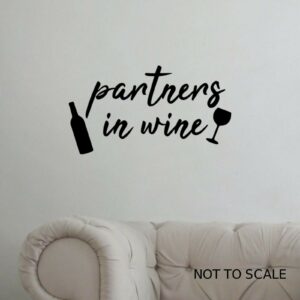 Partners In Wine Home Bar Pub Wall Art Sticker Wine - A4 Sized Decal - black 646