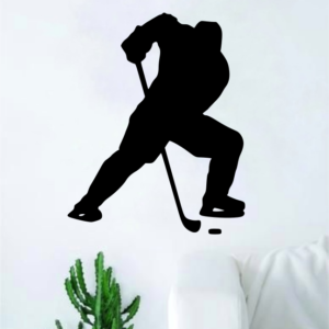 Ice Hockey Player Black Home Room Car Sticker Decal Art Decor Wall A4 Length