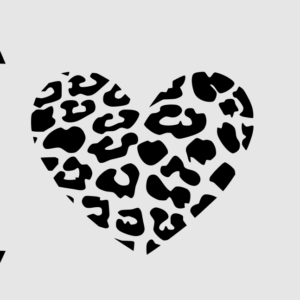 A4 BLACK Leopard Print Heart Animal Home Room Sticker Decal Art Décor Wall