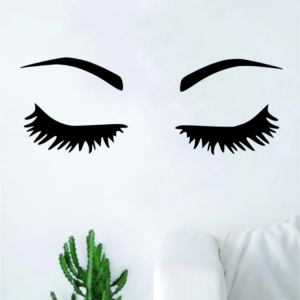 Makeup Black Eyelashes Home Living Room Sticker Eyes Mascara Decal Art Décor Wall 297mm wide