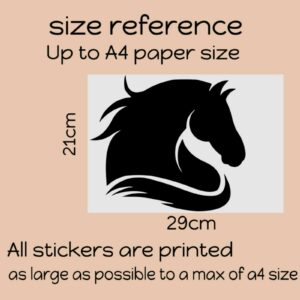 Horse Wall Art Sticker Pony Animal - Equestrian Stables A4 Sized Decal black 663