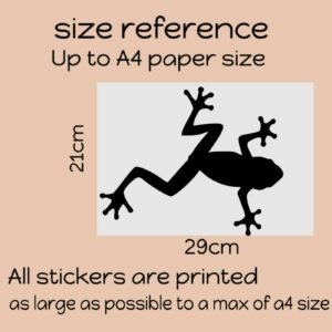 Frog Fun Wall Art Sticker Reptile Amphibian Kids Home Décor A4 Sized Decal - BLACK