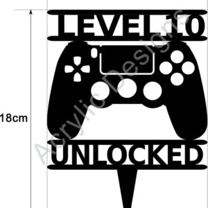 Acrylic Personalised Birthday Cake Topper,  PS4 Controller, Choose Your Age
