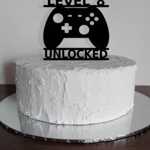 Acrylic Kids Personalised Birthday Cake Topper X-Box Controller Choose Your Age Level