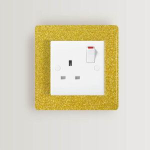 Single Plug Socket Surround Decorative Acrylic Perspex Finger Plates 19 Colours And Sparkles