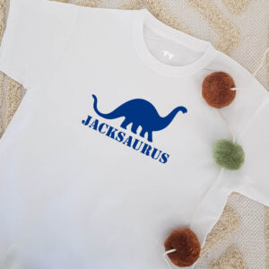 Brontosaurus Dinosaur Personalised Name Children's T-shirt