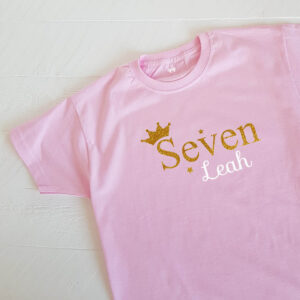 Little Girl's Birthday Name and Age Personalised Children's T-shirt