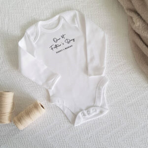 Personalised Our 1st Father's Day Babygrow Vest Daddy and Baby