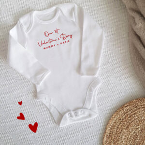 Personalised Our 1st Valentine's Day Babygrow Keepsake Vest