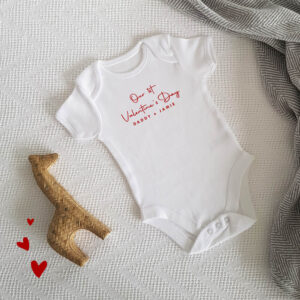 Personalised Our 1st Valentine's Day Babygrow Keepsake Vest