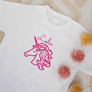 Pretty Unicorn Personalised Children's T-shirt