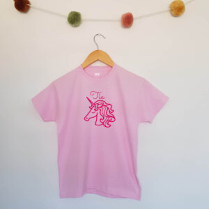 Pretty Unicorn Personalised Children's T-shirt