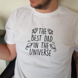 The Best Dad In The Universe Statement Adult T-shirt Men's Tee