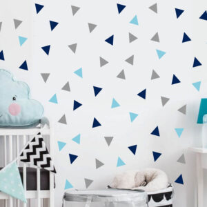 Three Colour Triangle X 117 Wall Stickers Blue Grey Wall Stickers