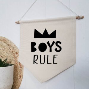 Boys Rule Wall Hanging Cotton Flag
