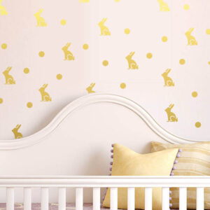 Bunnies and Dots Wall Decal Stickers Nursery Decorations Rabbits Art Work