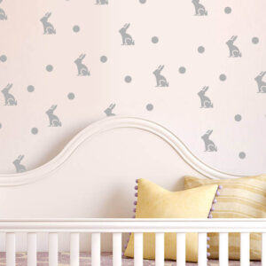 Bunnies and Dots Wall Decal Stickers Nursery Decorations Rabbits Art Work