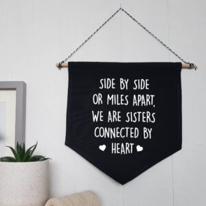 Sisters By Heart Home Décor Wall Flag