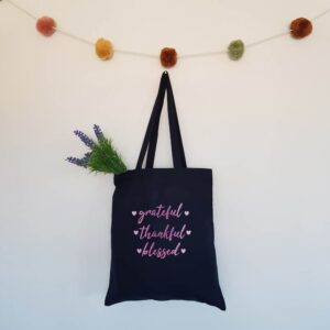 Grateful Thankful Blessed Tote Bag