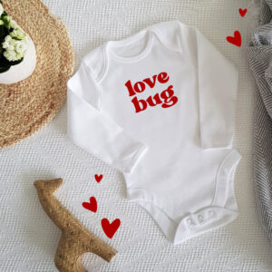 Love Bug Valentine's Day Babygrow Cute Baby Vest