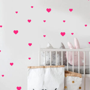 Love Hearts Set Wall Decal Stickers X24 Lovehearts Girl's Room Bedroom Art
