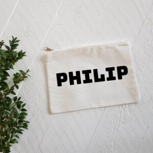 Personalised Name Zip Pouch Make Up Bag Holdall