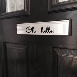 Oh... Hello Letterbox Sticker  Cute Vinyl Decal Mail Box Post Greeting