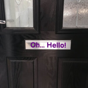 Oh... Hello Bold Letterbox Sticker Letter Box Flap Post Mail Greeting Home House