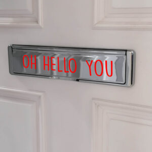 Oh Hello You Letterbox Sticker Happy Letter Box Sign Decal Front Door Décor