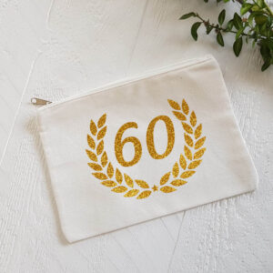 Personalised Number Zipper Pouch Your Age Gift Make Up Bag
