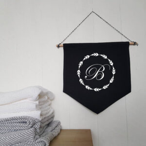 Classic Personalised Monogram Wall Hanging Cotton Flag