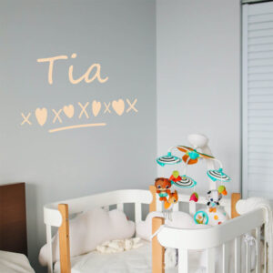 Personalised Child's Name Love Heart Wall Sticker Kid's Bedroom Décor