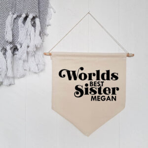 World's Best Sister Personalised Wall Flag