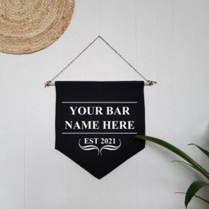 Your Bar Name Personalised Wall Flag Home Pub