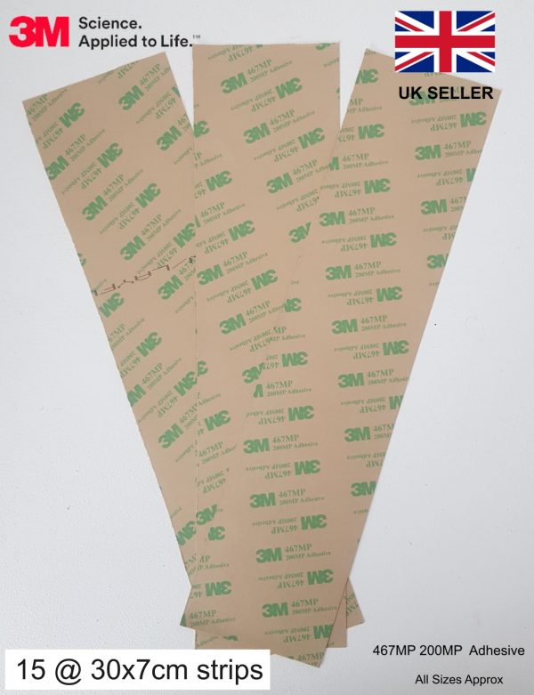 15 Pack 30x7cm Strips 3M™ 467MP Double Sided Adhesive Transfer Tape 3M 200MP Acrylic